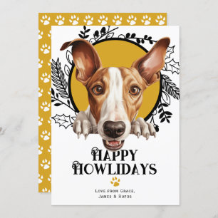 Happy Howlidays Ibizan Hound Dog Christmas Holiday Card
