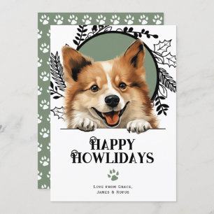 Happy Howlidays Icelandic Sheepdog Christmas Holiday Card