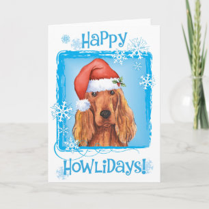 Happy Howlidays Irish Setter Holiday Card