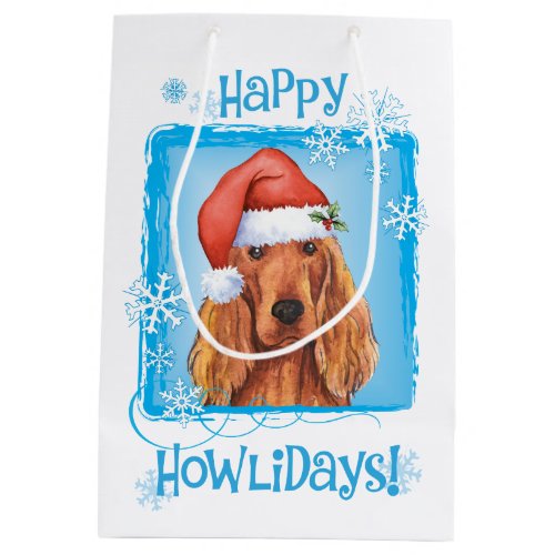 Happy Howlidays Irish Setter Medium Gift Bag