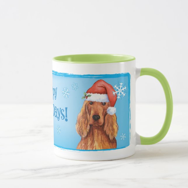 Happy Howlidays Irish Setter Mug (Right)