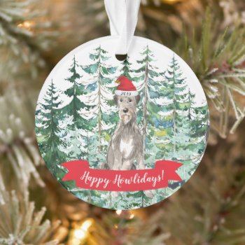 Happy Howlidays Irish Wolf Hound Christmas Ornament by celebrateitornaments at Zazzle