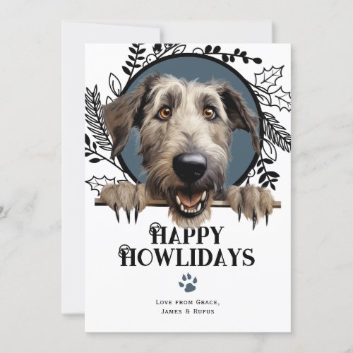 Happy Howlidays Irish Wolfhound Dog Christmas Holiday Card