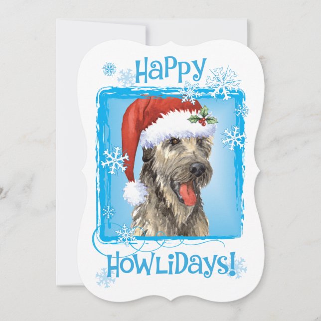 Happy Howlidays Irish Wolfhound Holiday Card (Front)