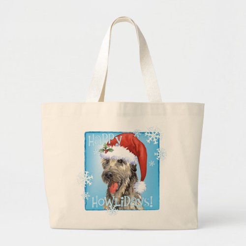 Happy Howlidays Irish Wolfhound Large Tote Bag