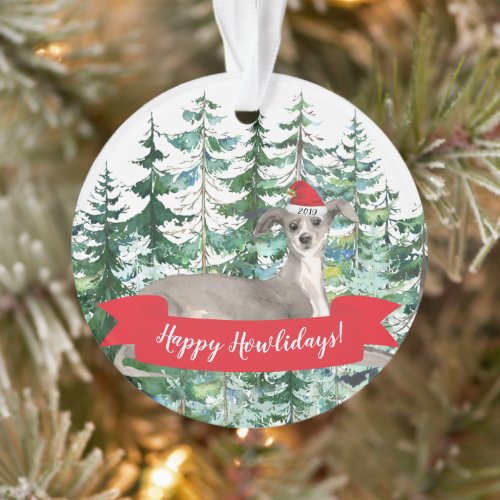 Happy Howlidays Italian Greyhound Dog Christmas Ornament