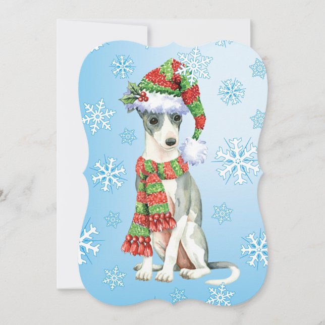 Happy Howlidays Italian Greyhound Holiday Card (Front)