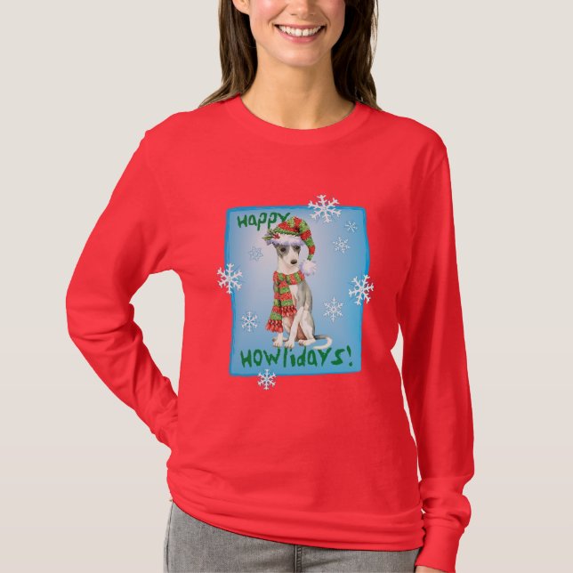 Happy Howlidays Italian Greyhound T-Shirt (Front)