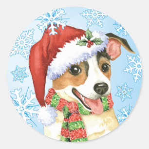 Happy Howlidays Jack Russell Terrier Classic Round Sticker