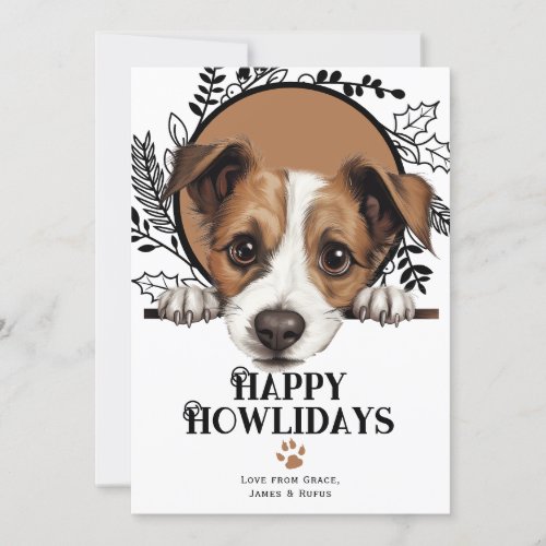 Happy Howlidays Jack Russell Terrier Dog Christmas Holiday Card