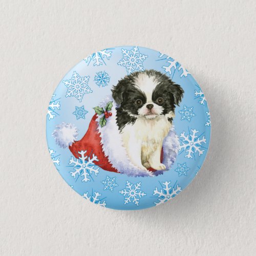 Happy Howlidays Japanese Chin Button