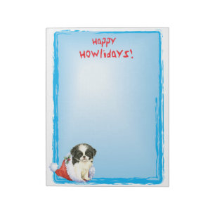 Happy Howlidays Japanese Chin Notepad