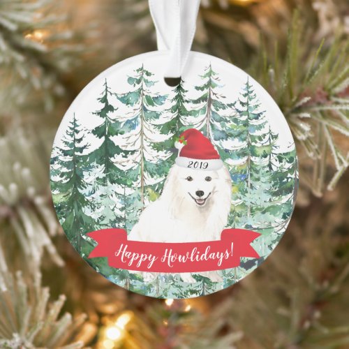 Happy Howlidays Japanese Spitz Dog Christmas Ornament