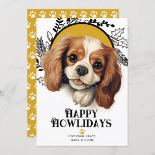 Happy Howlidays King Charles Spaniel Dog Christmas Holiday Card