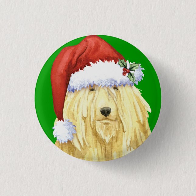 Happy Howlidays Komondor Button (Front)
