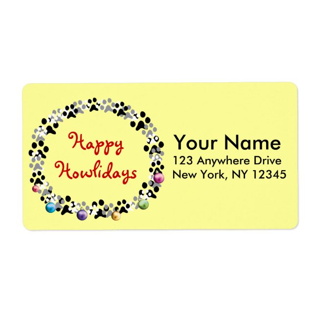 Happy Howlidays Label (Front)