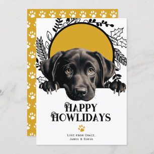 Happy Howlidays Labrador Retriever Dog Christmas Holiday Card