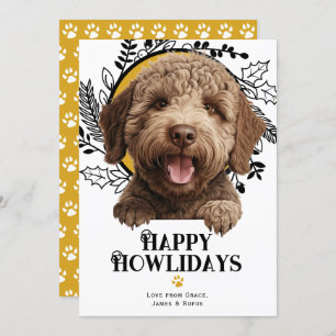 Happy Howlidays Lagotto Romagnolo Dog Christmas Holiday Card