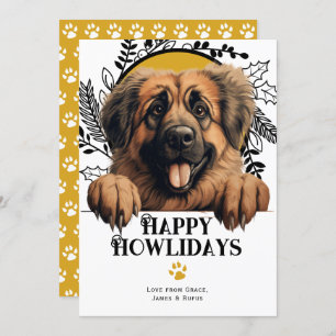 Happy Howlidays Leonberger Dog Christmas Holiday Card