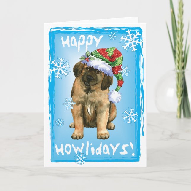Happy Howlidays Leonberger Holiday Card (Front)