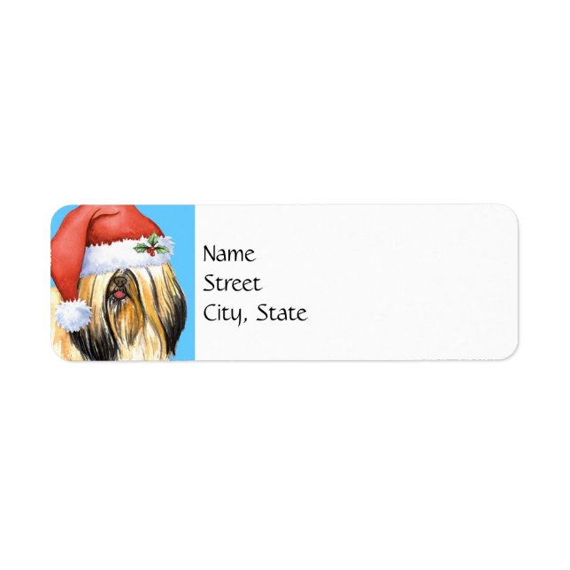 Happy Howlidays Lhasa Apso Label (Front)