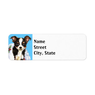 Happy Howlidays Long Coat Chihuahua Label