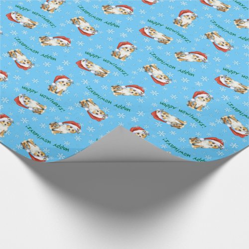 Happy Howlidays Mini American Shepherd Wrapping Paper