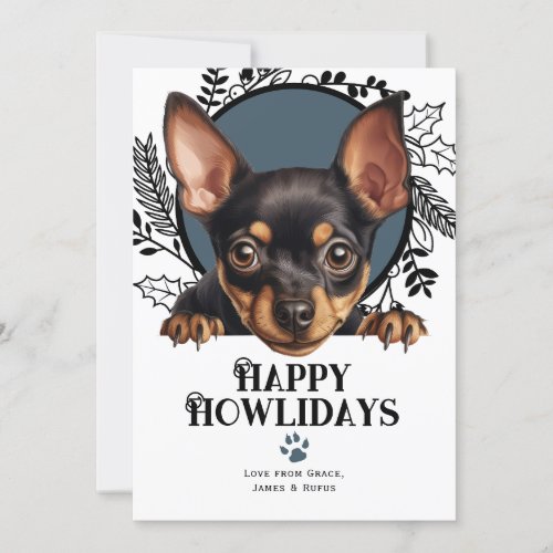 Happy Howlidays Miniature Pinscher Dog Christmas Holiday Card