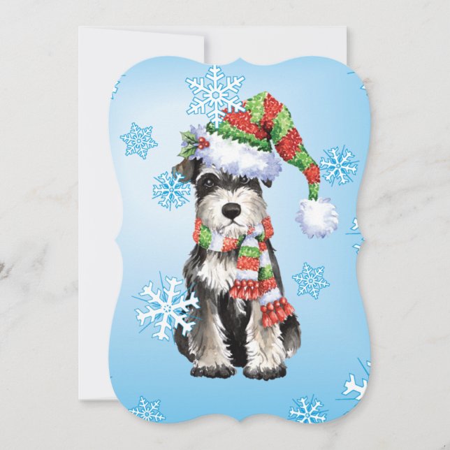 Happy Howlidays Miniature Schnauzer Holiday Card (Front)