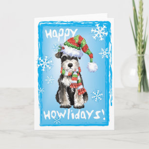 Happy Howlidays Miniature Schnauzer Holiday Card