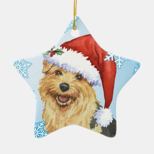 Happy Howlidays Norfolk Terrier Ceramic Ornament