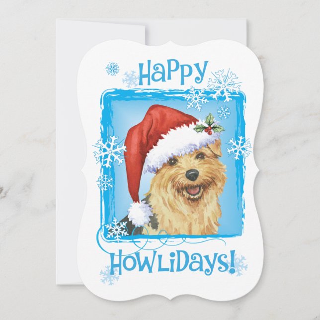 Happy Howlidays Norfolk Terrier Holiday Card (Front)