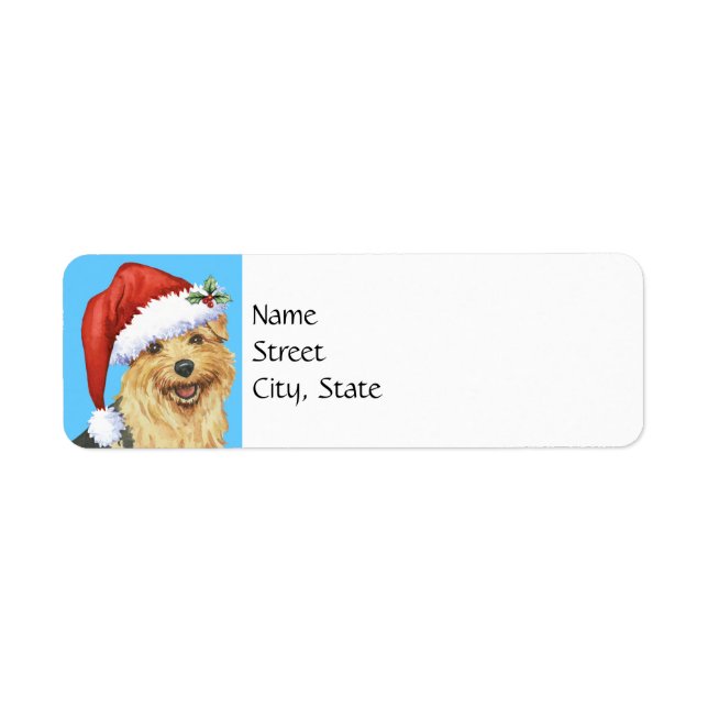 Happy Howlidays Norfolk Terrier Label (Front)