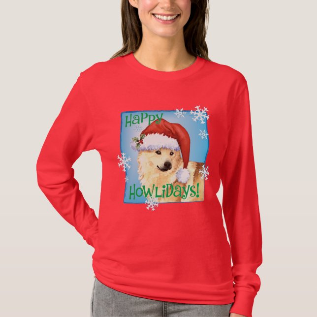 Happy Howlidays Norwegian Buhund T-Shirt (Front)