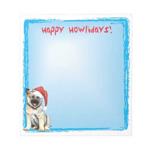 Happy Howlidays Norwegian Elkhound Notepad