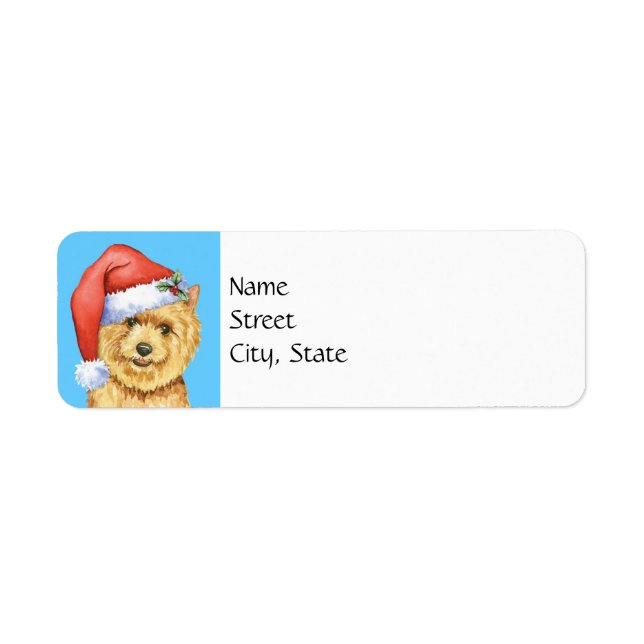 Happy Howlidays Norwich Terrier Label (Front)
