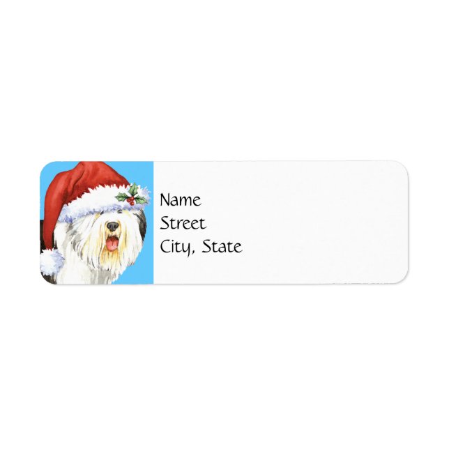 Happy Howlidays Old English Sheepdog Label (Front)