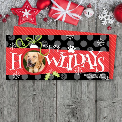 Happy HOWLidays Ornament Dog Photo Christmas Card