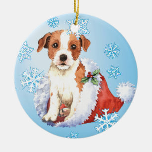 Happy Howlidays Parson Russell Terrier Ceramic Ornament