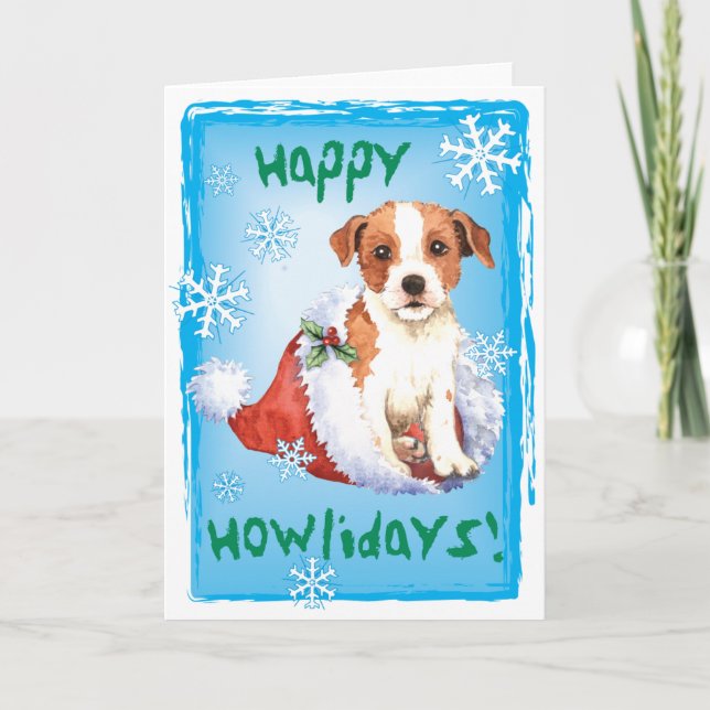 Happy Howlidays Parson Russell Terrier Holiday Card (Front)