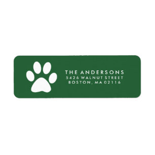 Happy Howlidays Paw Print Holiday Label