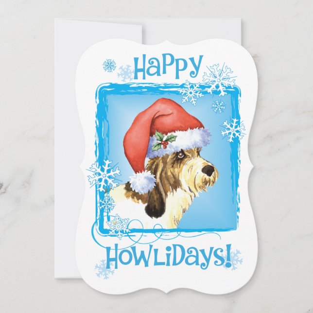 Happy Howlidays PBGV Holiday Card (Front)
