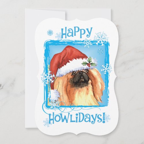 Happy Howlidays Pekingese Holiday Card