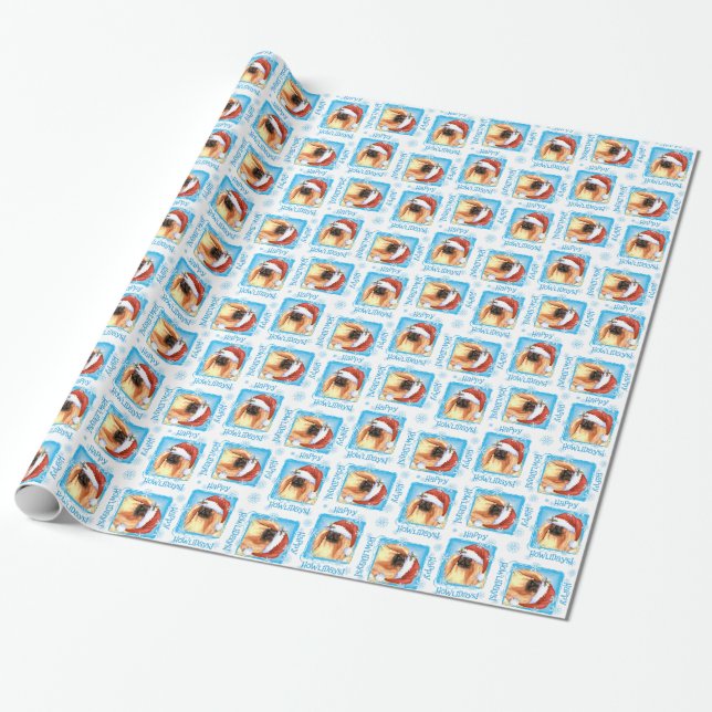 Happy Howlidays Pekingese Wrapping Paper (Unrolled)