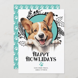 Happy Howlidays Pembroke Welsh Corgi Dog Christmas Holiday Card