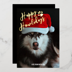 Happy Howlidays Personalized Photo Foil Holiday Card