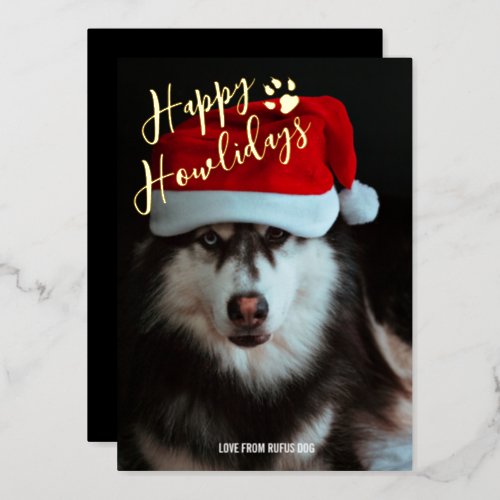 Happy Howlidays Personalized Photo Foil Holiday Card