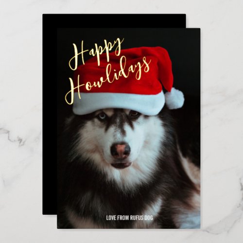 Happy Howlidays Personalized Photo Foil Holiday Card