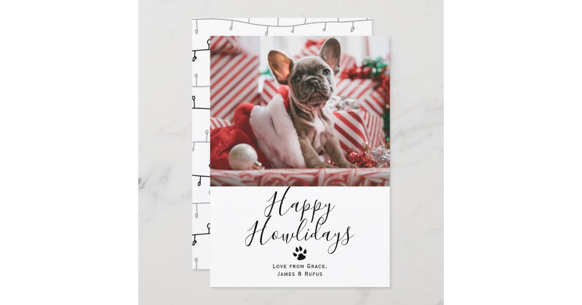 Happy Howlidays Pet Dog Christmas Card | Zazzle