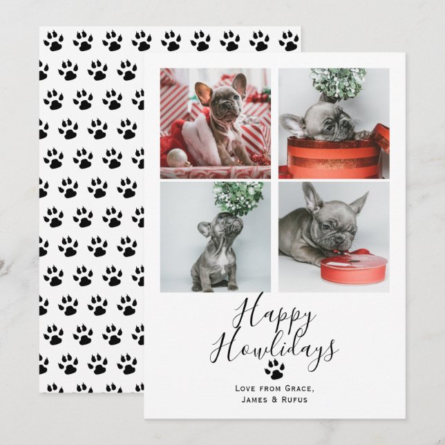 Happy Howlidays Pet Dog Christmas Card (Front/Back)